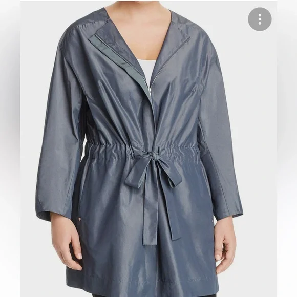 Lafayette 148 New York Stephania Women'sS Port Blue Metallic Drawstring Jacket